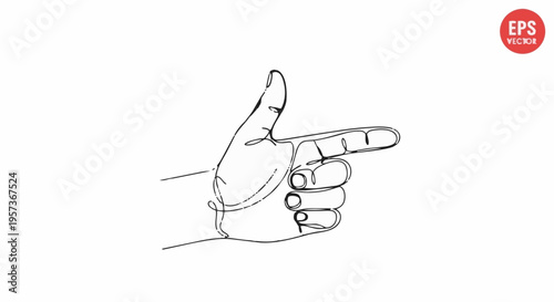 Hand pointing to the right side.