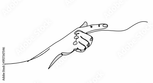 Hand holding a fishing rod line.