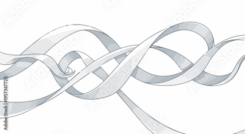 Gray and white ribbon design element.