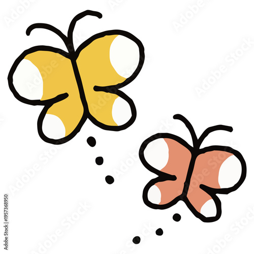 4月おたより素材　蝶々