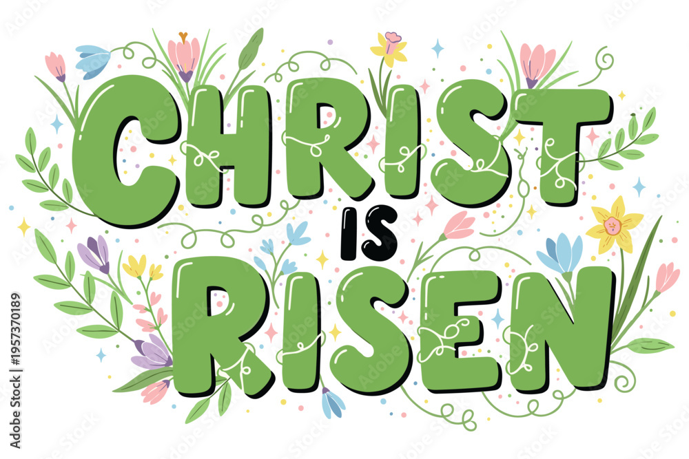 Fototapeta premium Christian Easter Easter typography, inspirational religious lettering