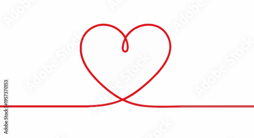 Red heart symbol drawn with line.