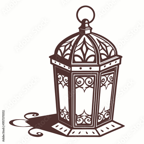Brown Lantern with Intricate hanging lantern