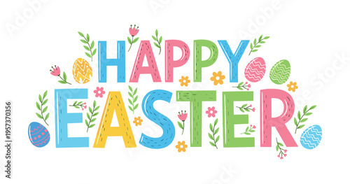 Christian Easter typography, inspirational religious lettering decorative vintage style