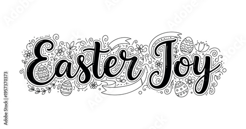 Christian Easter typography, inspirational religious lettering decorative vintage style