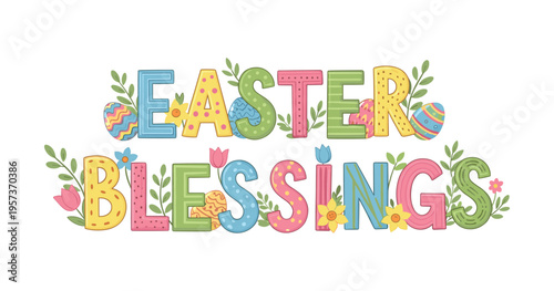 Christian Easter typography, inspirational religious lettering decorative vintage style