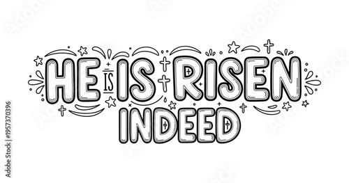 Christian Easter typography, inspirational religious lettering decorative vintage style