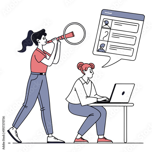 Colorful of people searching on laptop teamwork