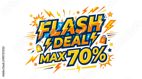 Flash Deal Max 70% Off Sale Banner