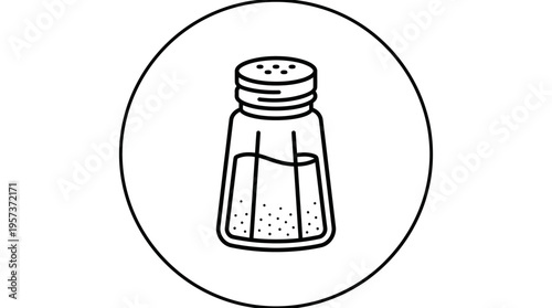 Simple Salt Shaker Icon in a Circle
