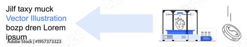 Biotechnology, 3D printing, medical innovation, bioprinting, futuristic technology, healthcare. Heart model in a 3D printer with lab equipment. Biotechnology and 3D printing concept