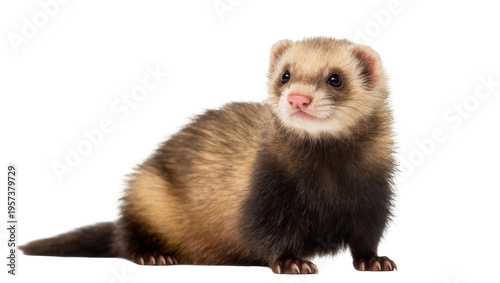 Bild auf Leinwand Charming domestic ferret with beautiful sable markings and curious expression, f