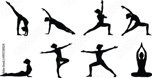 yoga, fitness, stretching, silhouette, pose, flexibility, balance, meditation, exercise, wellness, healthy, body, relaxation, training, calm, strength, harmony, activity, lifestyle, practice