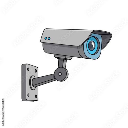 Colorful illustration of a security camera
