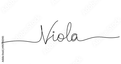 Viola name in elegant script with flowing lines. No editable strokes