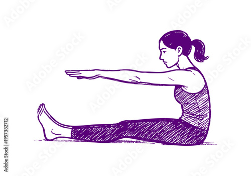 Pilates hand drawn simple sketch vector illustration