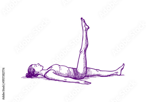 Pilates hand drawn simple sketch vector illustration