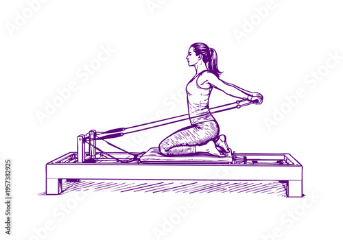 Pilates hand drawn simple sketch vector illustration