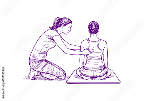 Pilates hand drawn simple sketch vector illustration