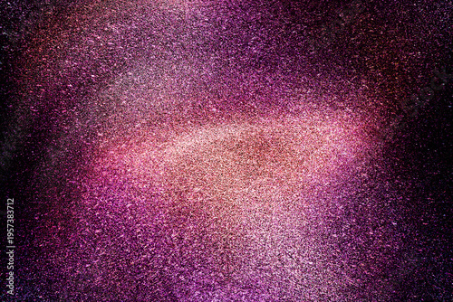 Black dark indigo blue gold orange glitter shiny abstract background for design. Twinkling glow stars effect. Fantastic, fantasy. Like outer space, night sky, universe. Grain, rough surface.