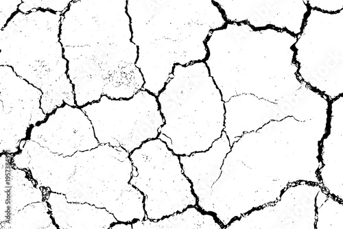 Cracked texture pattern isolated on white background