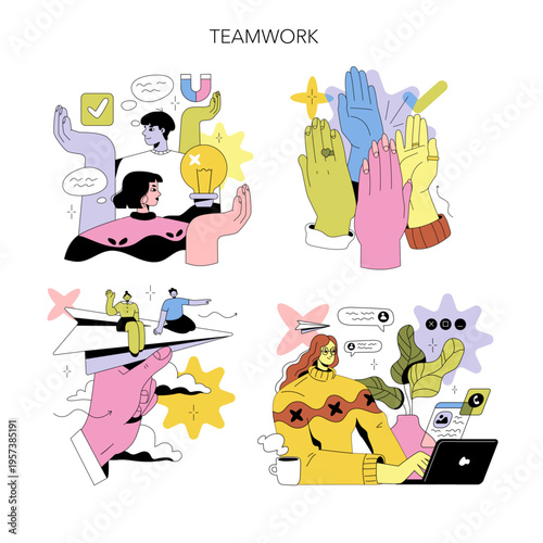 Collaborative Teamwork Concept Vector Illustration