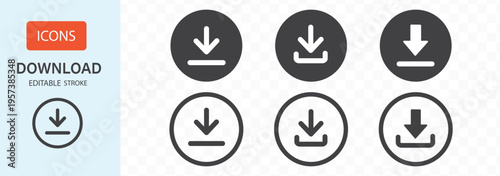 Download and upload icon button set. Icon symbol for download upload send file document receive cloud upload cloud download cloud storage. Vector icon illustration