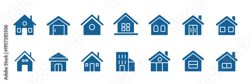 Home Line Icon Set – House, Home Automation, Security, Energy, Temperature and Smart Device Outline Vector Icons Collection