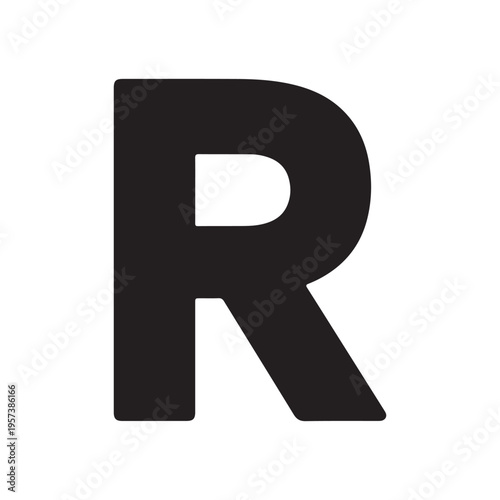 R litter silhouette vector illustration on white background