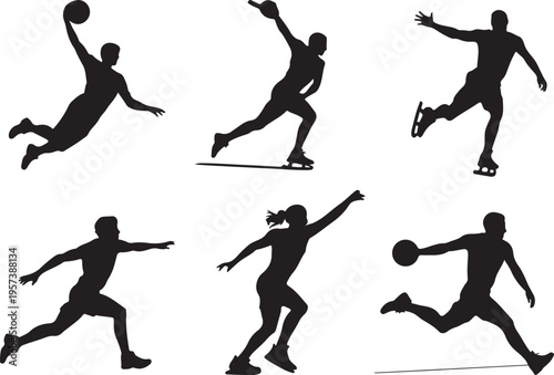 Set of silhouettes sports person