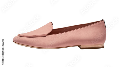 Slika na platnu Elegant blush pink suede women's loafer shoe on display, perfect for comfortable