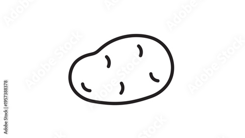 Potato simple outline icon with several small dots indicating eyes or sprouting points on its surface.