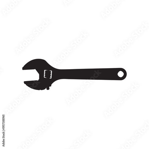 Wrench silhouette vector illustration on white background