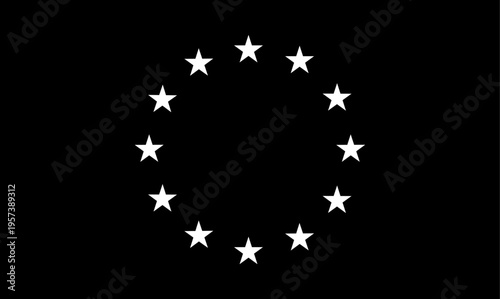 Set of EU flag Circle of 12 Starson transparent background used for graphic design and web.