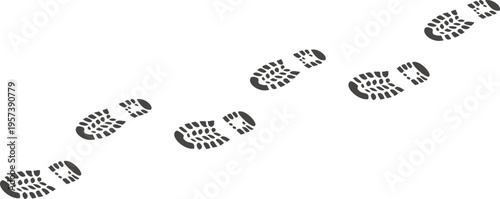 Boot Footprints Trail Vector Illustration