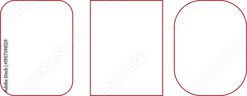 Three rounded rectangle shapes with varying aspect ratios