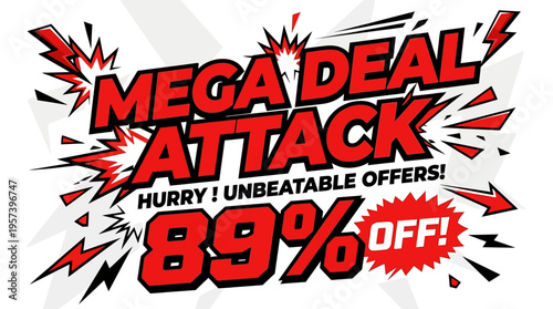 Mega Deal Attack Sale Banner with 89% Off