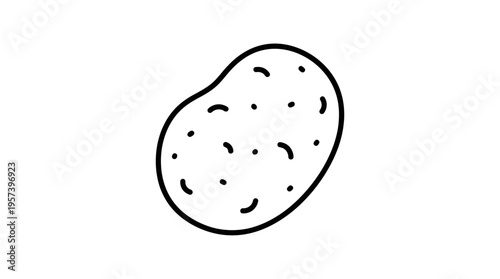 Simple Black and White Potato Outline