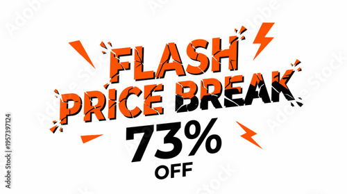 Flash Price Break Promotion Graphic with 73% Off