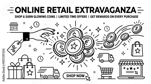 Online Retail Extravaganza with Coins and Rewards