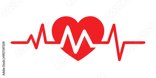 SWEET   beautiful, modern and simple sign or flat style healthcare and medical background featuring sweet   lone cardiogram with red and white colors representing charming heart pulse and heartbeat..