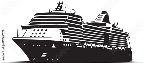 Vector cruise ship illustration