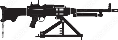 Vector illustration of a machine gun on a tripod stand