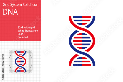 DNA icon, double helix, helix model
