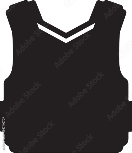 Vector black bulletproof vest icon