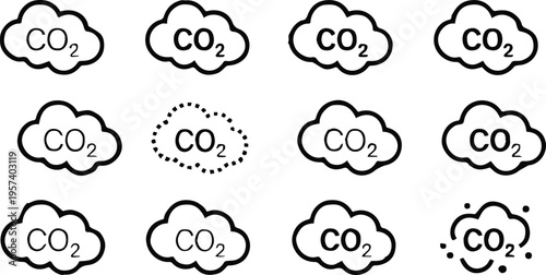 co2 infographic illustration cloud icons quiz worksheet for class