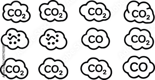 co2 pattern of cloud formula icons odd one out observation test