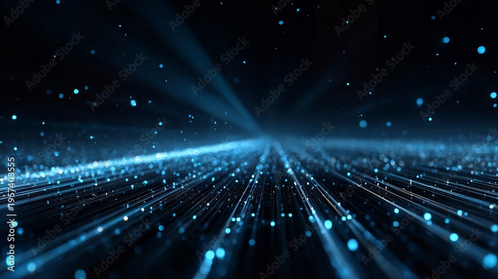 Obraz premium Abstract illustration of data streams and futuristic digital network concept.