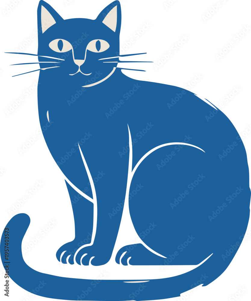 Obraz premium cat graphic icon simple line art modern pet emblem