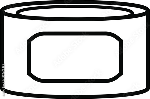 Canned Food Vector Icon Outline Isolated Simple Tin Can Illustration for Packaging Design